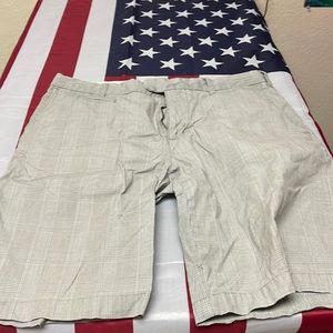 Mens dress up shorts plaid grey